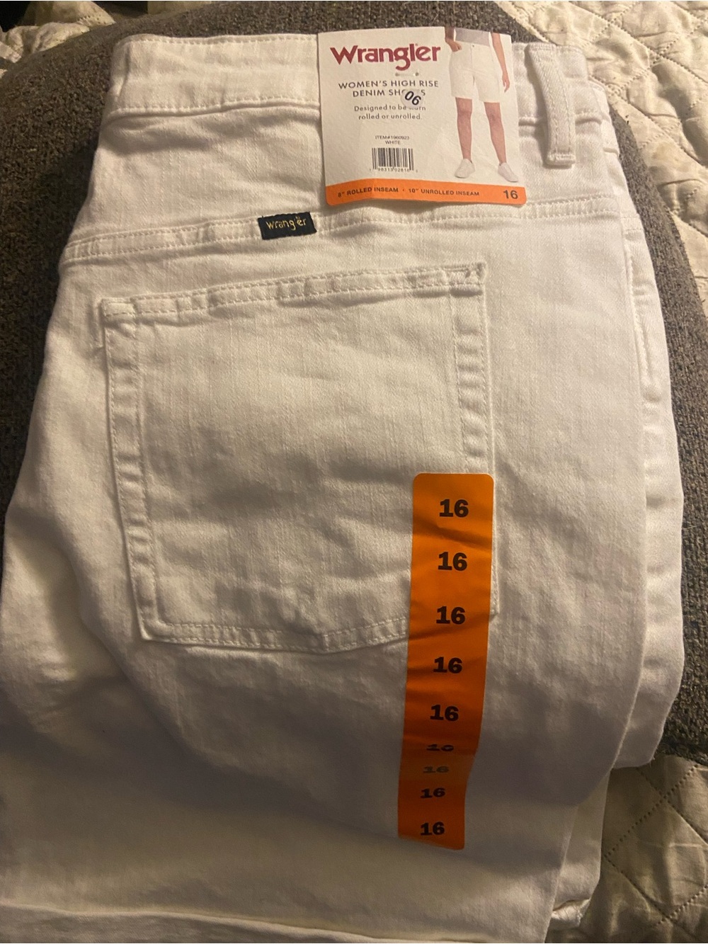 Wrangler Women’s White High-Rise Denim Shorts